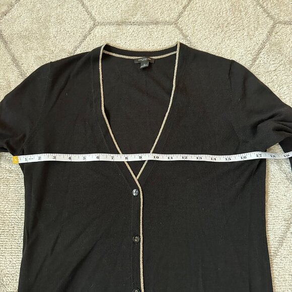 Ann Taylor Black Merino Wool V-Neck Cardigan Sz Small - Picture 3 of 11